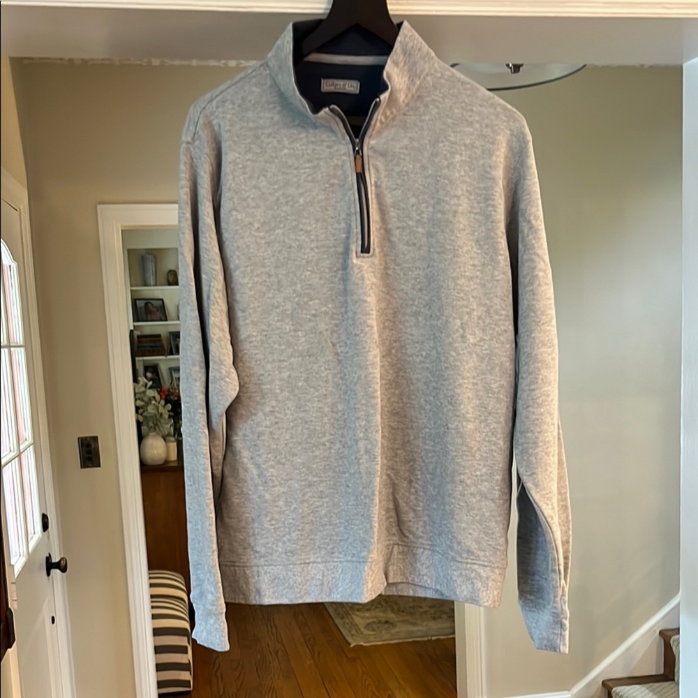 Collars and Company Gray Zip Up Sweater Soft Casual Fit